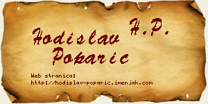 Hodislav Poparić vizit kartica